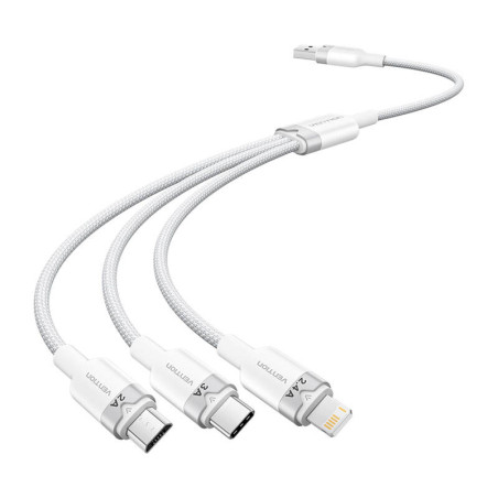 Cavo Vention CTPWG 1.5M USB 2.0 A to 3in1 3A (Bianco)