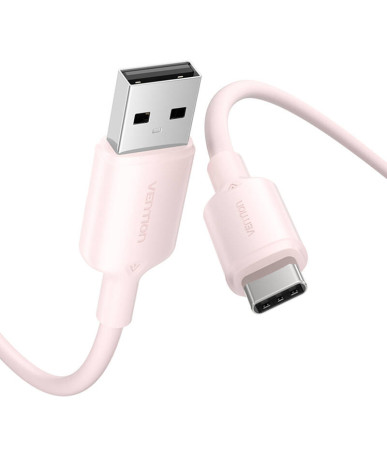 USB 2.0 A to USB-C 3A cable Vention CTQPF 1M (pink)