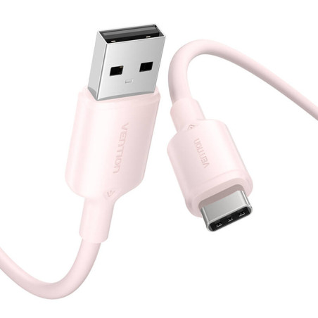 Cavo Vention CTQPF 1M USB 2.0 A to USB-C 3A (Rosa)