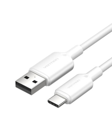 USB 2.0 A to USB-C 3A cable Vention CTQWF 1M (white)