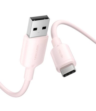USB 2.0 A to USB-C 3A cable Vention CTQPH 2M (pink)
