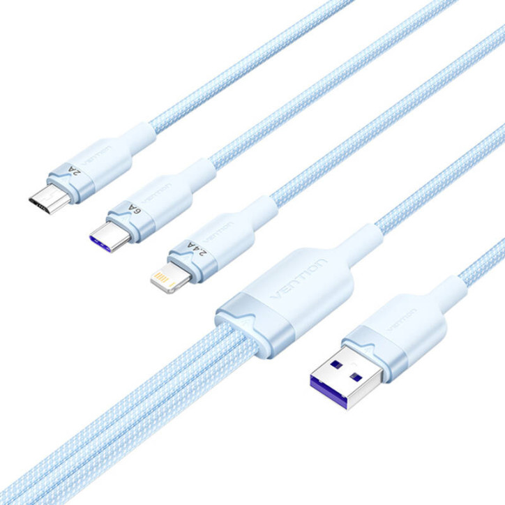 Cavo Vention 3-in-1 USB 2.0 A 6A 1.5M Blu CTRLG