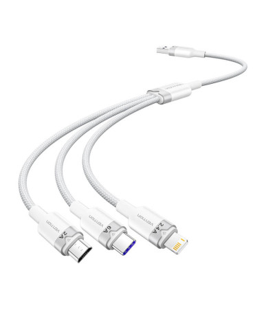 Cavo Vention CTRWG 3-in-1 USB 2.0 A 6A 1.5M Bianco