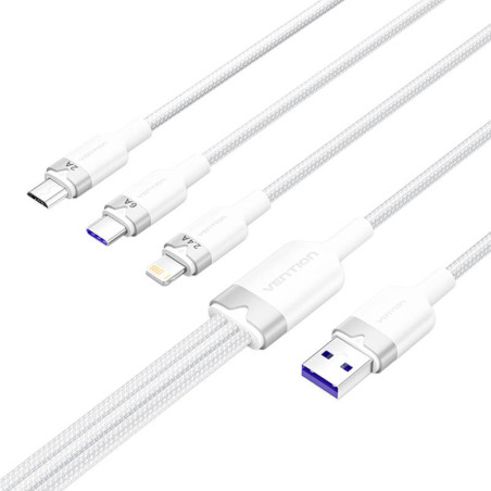 Cavo Vention CTRWG 3-in-1 USB 2.0 A 6A 1.5M Bianco