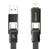 Blitzwolf BW-HDC7 Cavo 4-in-1 USB+C+Lightning 240W 1.2m Nero