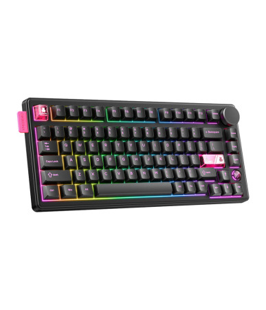 ONIKUMA MT706 Tastiera Meccanica 81 Tasti Wireless Bluetooth Cablata RGB QWERTY Nero