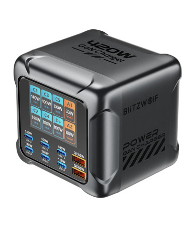 Blitzwolf BW-S33 Caricatore 420W 8 Porte USB-C/USB-A Nero