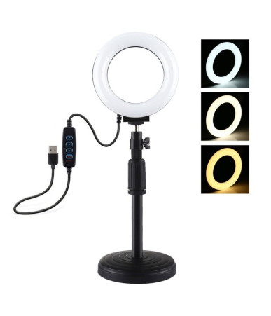 Lampada LED ad anello Puluz con base regolabile PU391