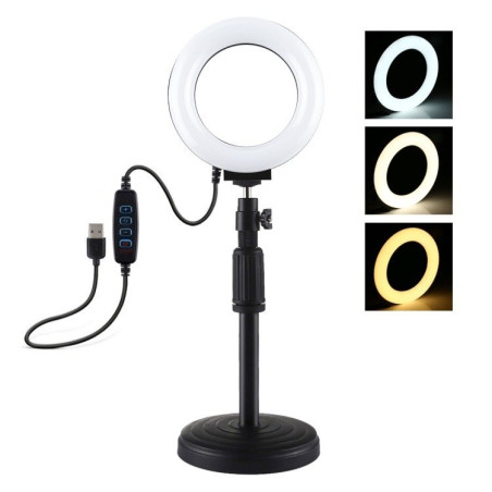 Lampada LED ad anello Puluz con base regolabile PU391