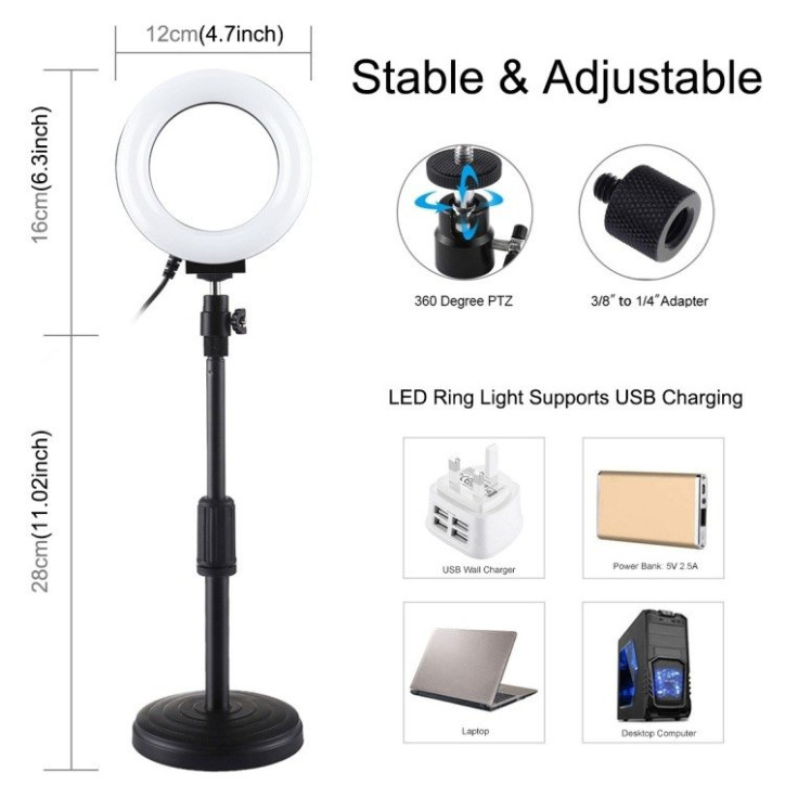 Lampada LED ad anello Puluz con base regolabile PU391 Lampada LED ad anello Puluz con base regolabile PU391
