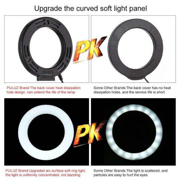 Lampada LED ad anello Puluz con base regolabile PU391 Lampada LED ad anello Puluz con base regolabile PU391