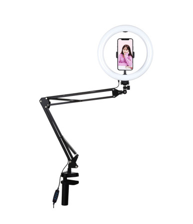 Desktop arm stand Puluz with 26cm LED Vlogging Ring PKT3090B