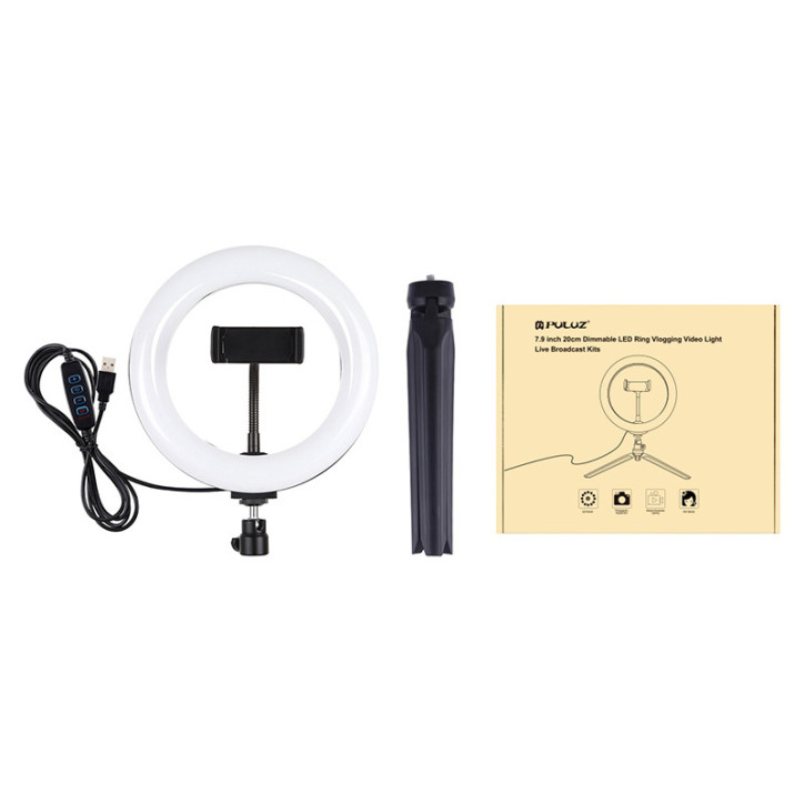 Puluz PKT3073B Treppiede con Anello LED 20cm Puluz PKT3073B Treppiede con Anello LED 20cm