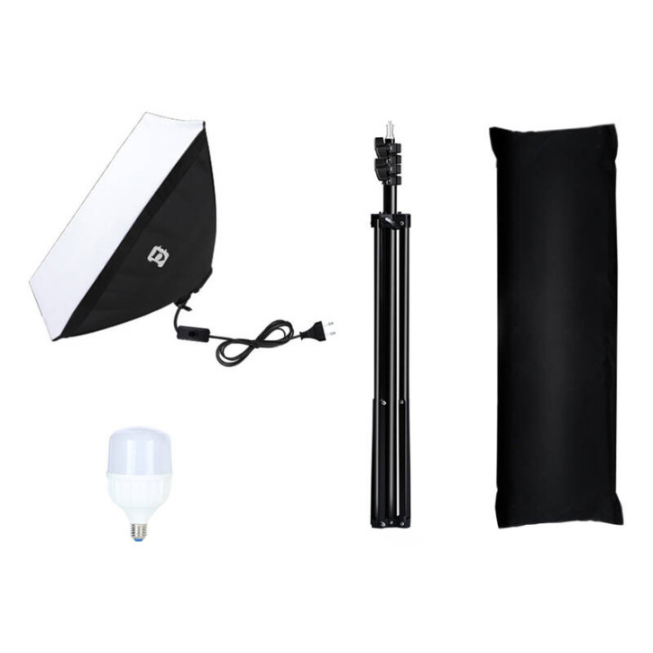 Studio set Puluz softbox LED 50x70cm, con tripod, lampadina LED 1 pz PU5070EU Studio set Puluz softbox LED 50x70cm, con tripod, lampadina LED 1 pz PU5070EU