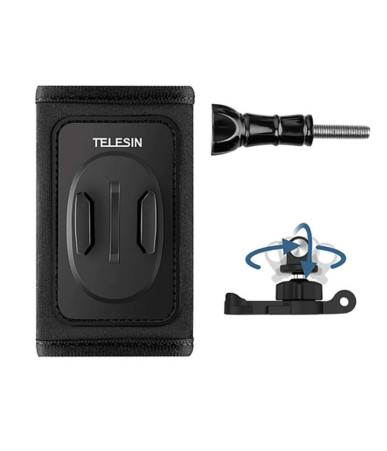 Telesin Supporto per Zaino con Attacco J-hook Rotante 360° GP-BPM-005