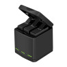 Telesin Box charger a tre canali per GoPro Hero 5/6/7/8 + 2 batterie (GP-BNC-801)