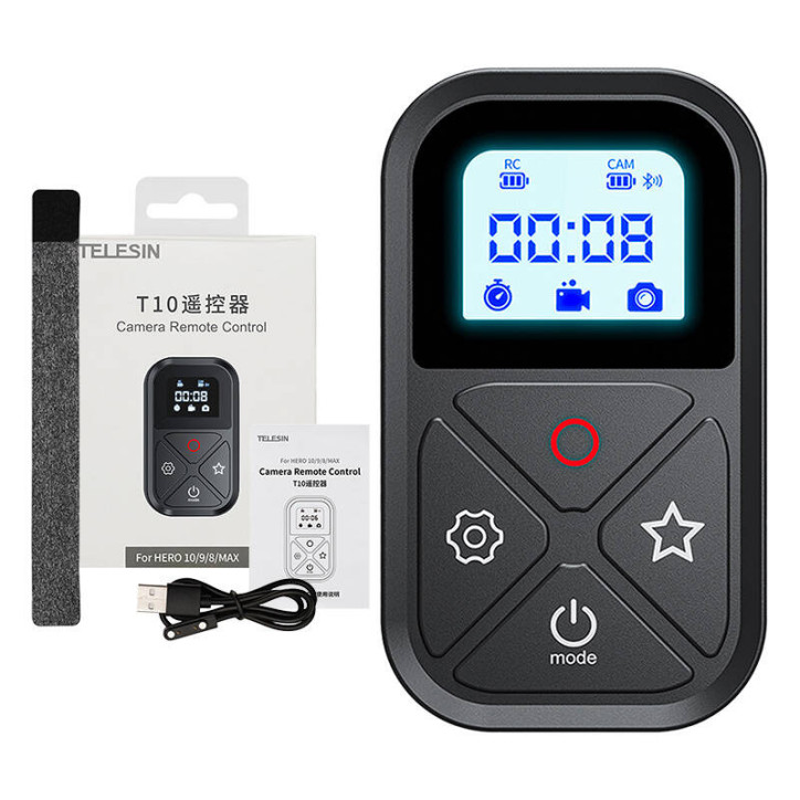 Telesin Telecomando Bluetooth GP-RMT-T10 per GoPro Hero 13/12/11/10/9/8/MAX Nero Telesin Telecomando Bluetooth GP-RMT-T10 per GoPro Hero 13/12/11/10/9/8/MAX Nero