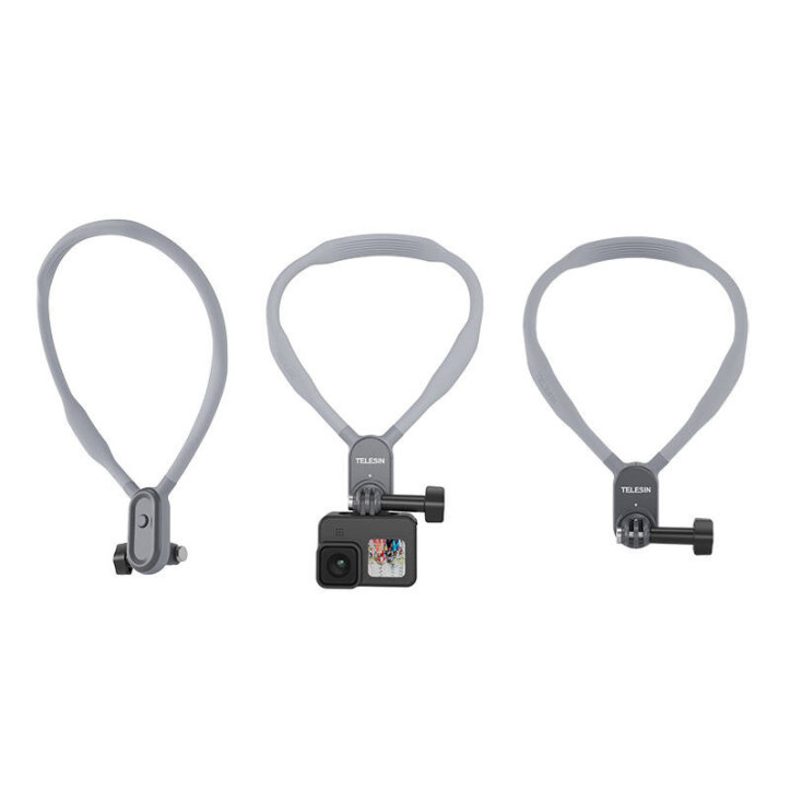 Telesin Supporto da Collo Magnetico TE-HNB-001 per Action Cam e Smartphone