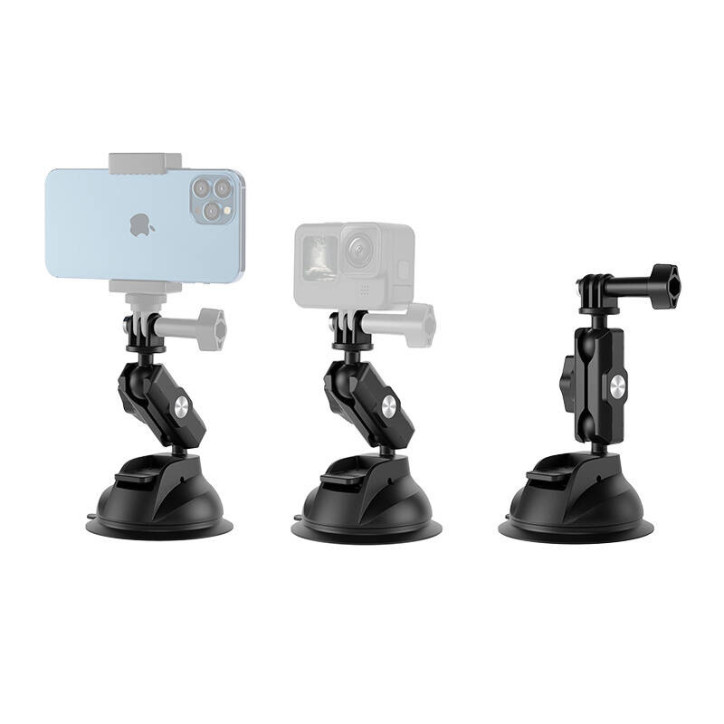 TELESIN Supporto a Ventosa Universale con Supporto per Telefono e Montaggio Action Camera TE-SUC-012 TELESIN Supporto a Ventosa Universale con Supporto per Telefono e Montaggio Action Camera TE-SUC-012