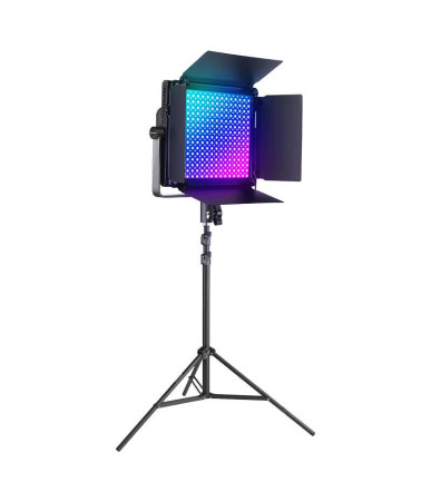 Neewer Kit 2 Lampade LED RGB1200 60W 2500-8500K con Treppiedi e Barn Doors