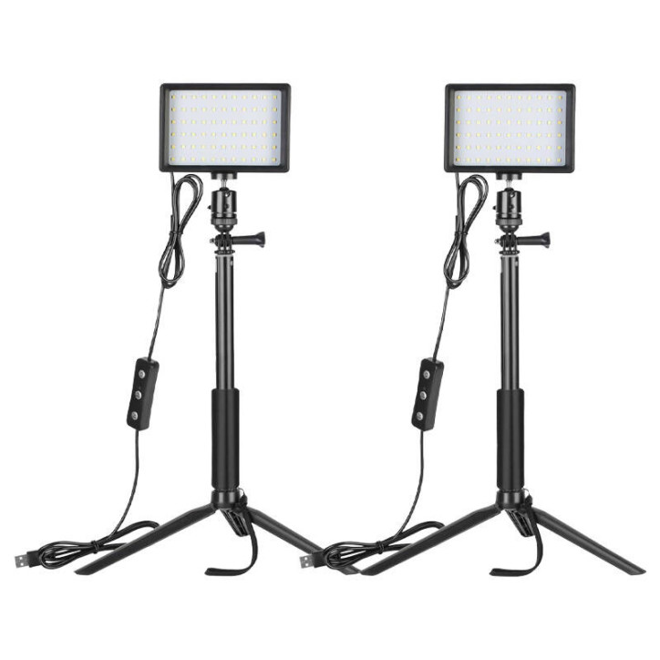 Neewer Kit 2 Lampade LED ZC-10S con Filtri e Treppiedi