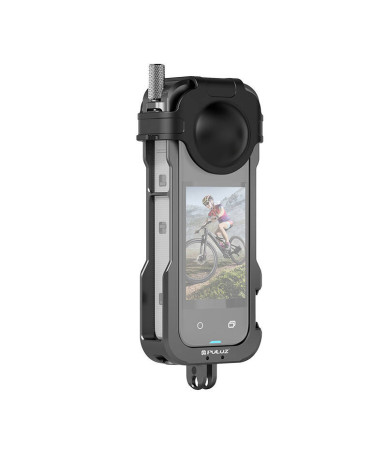 Gabbia Protettiva in Metallo PULUZ per Insta360 X4 con Copri Obiettivo