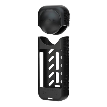 Custodia protettiva in silicone + copriobiettivo Sunnylife per Insta360 X4 (Nero)