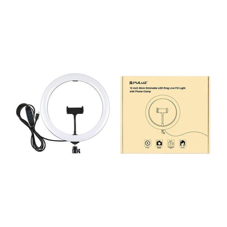 PULUZ PU656B Ring Light con supporto per telefono