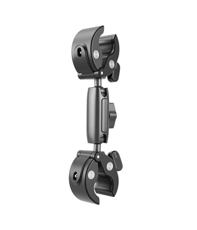 TELESIN Supporto Morsetto Doppio per Manubrio Moto/Bici