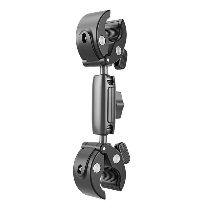 TELESIN Supporto Morsetto Doppio per Manubrio Moto/Bici