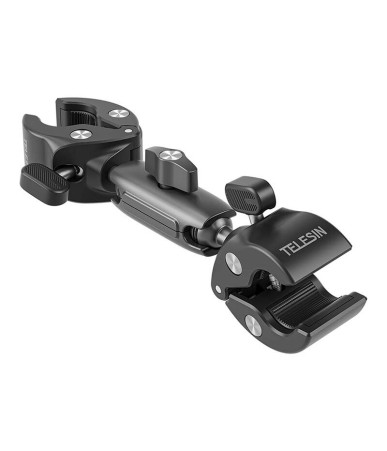 TELESIN Supporto Morsetto Doppio per Manubrio Moto/Bici