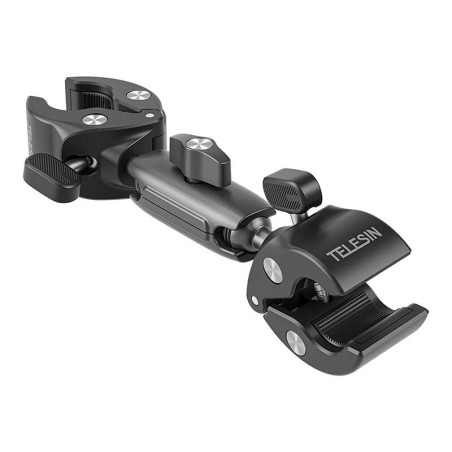TELESIN Supporto Morsetto Doppio per Manubrio Moto/Bici