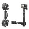 TELESIN Supporto Morsetto Doppio per Manubrio Moto/Bici