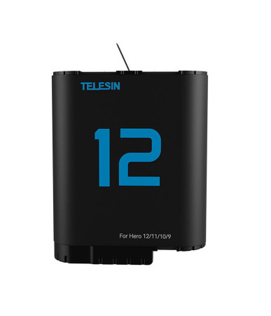 TELESIN Batteria al Litio per GoPro Hero 12/11/10/9 Blu 1750mAh