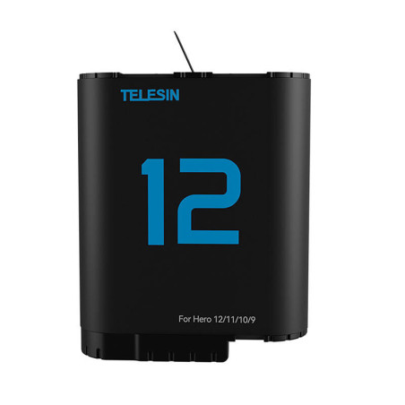 TELESIN Batteria al Litio per GoPro Hero 12/11/10/9 Blu 1750mAh
