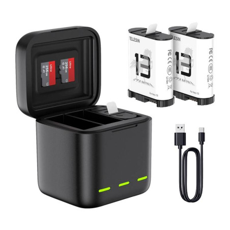 Telesin Caricabatterie Triplo per GoPro Hero 13 Black