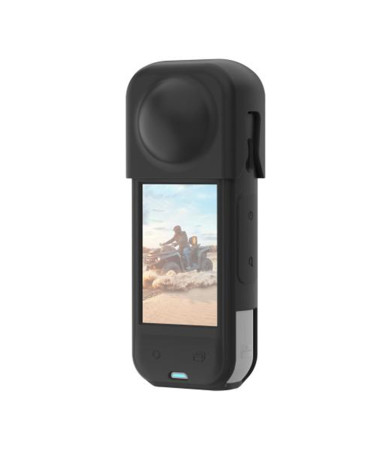 PULUZ Custodia Protettiva in Silicone con Copriobiettivo per Insta360 X5 Nera