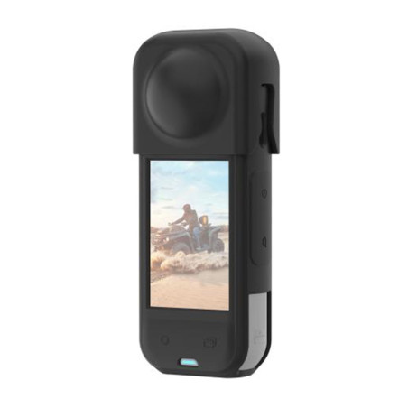 PULUZ Custodia Protettiva in Silicone con Copriobiettivo per Insta360 X5 Nera