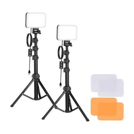 Neewer BP66 Kit 2 Luci LED con Filtri e Treppiedi