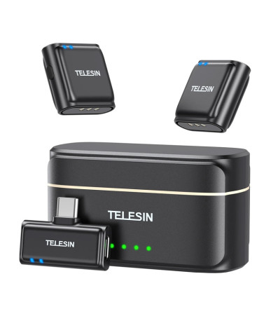 TELESIN microfono lavalier wireless + powerbank per telefoni (USB-C)