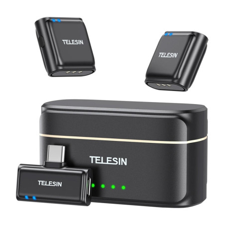 TELESIN microfono lavalier wireless + powerbank per telefoni (USB-C)
