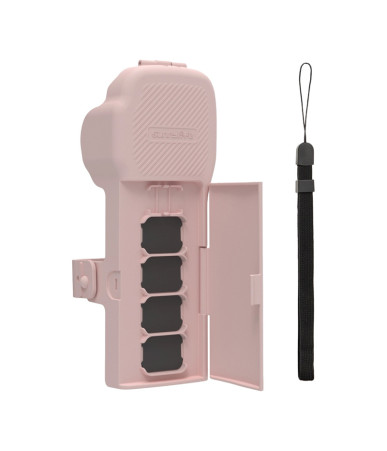Custodia protettiva Sunnylife con tracolla e laccio per Osmo Pocket 3 (Rosa)