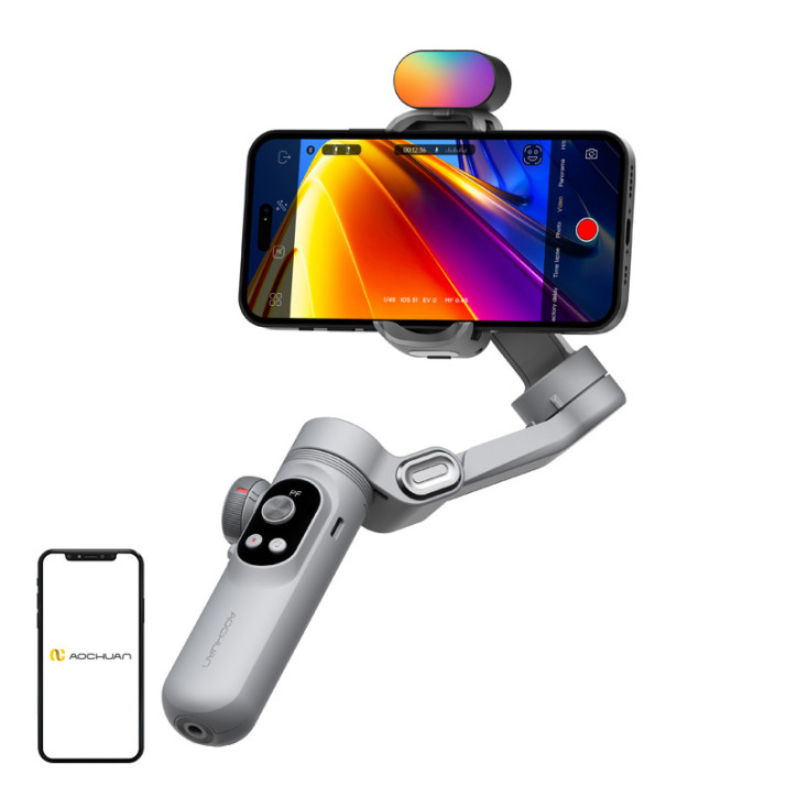 AOCHUAN X Pro Gimbal con Illuminazione RGB (Grigio)