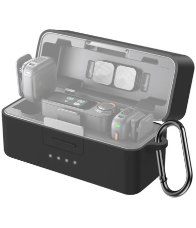 PULUZ Silicone Charging Case Protective Cover for DJI Mic 3 (Black)