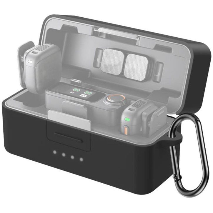 PULUZ Silicone Charging Case Protective Cover for DJI Mic 3 (Black)