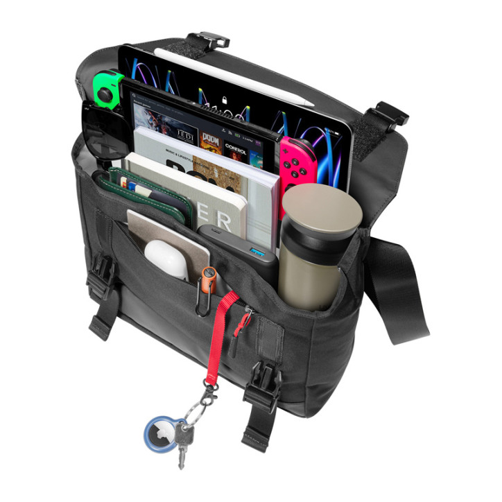 TOMTOC Slash-T27 Borsa a Spalla 11 pollici 6.5L Nero