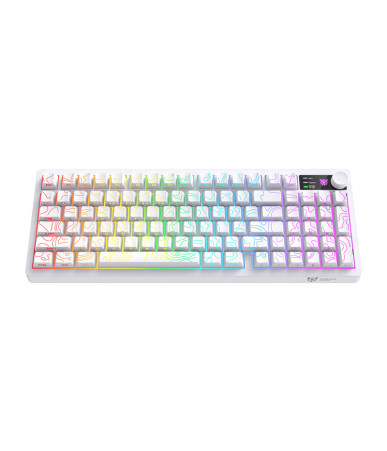 ONIKUMA MT902 Tastiera Gaming Wireless Tri-Mode RGB Bianca