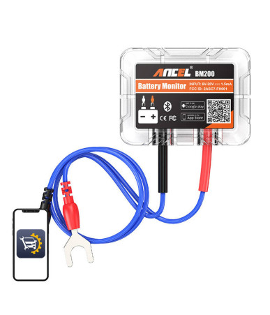 ANCEL BM200 Tester Batteria Bluetooth 6-20V DC