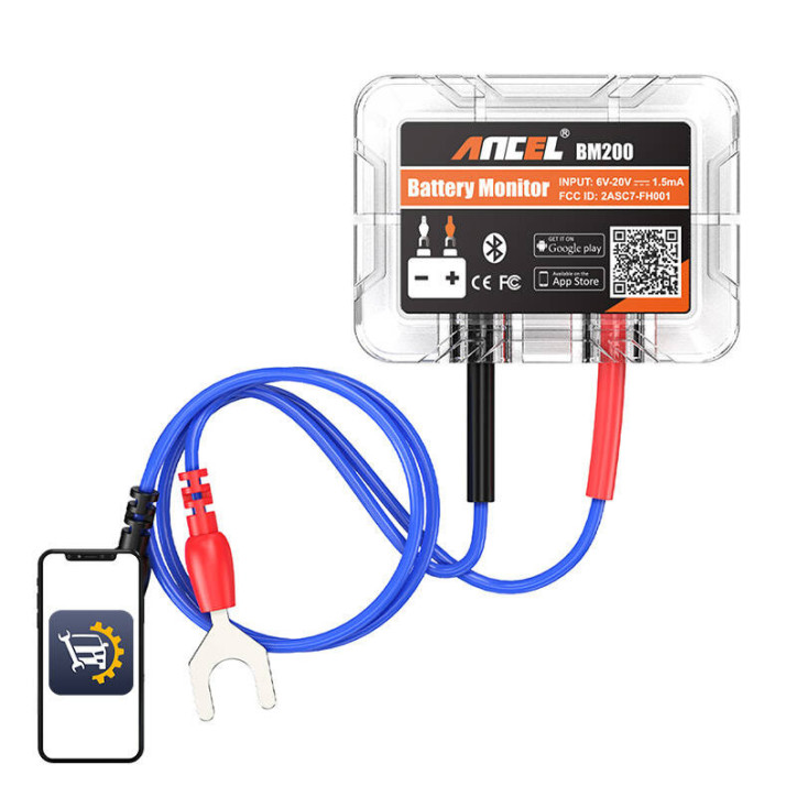 ANCEL BM200 Tester Batteria Bluetooth 6-20V DC