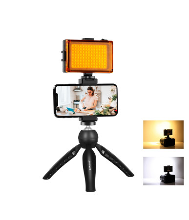 Puluz Set Registrazione Live Treppiede + Lampada LED + Clip Telefono PKT3131B